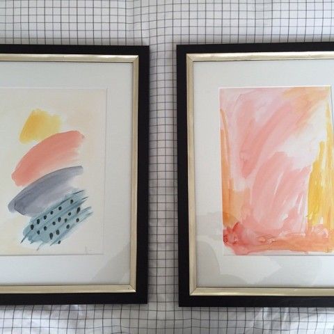 abstract watercolors framed Elena Calonje